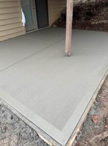 Concrete patio after construction