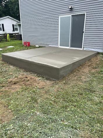 Concrete patio under construction