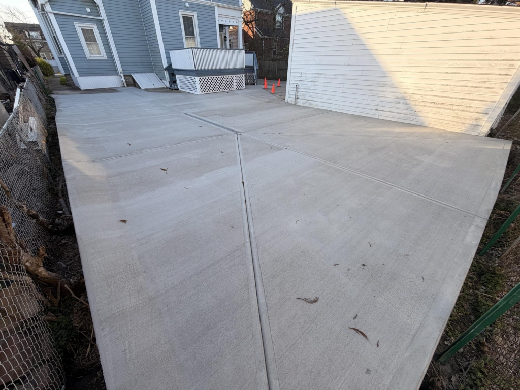 This photo shows a concrete surface