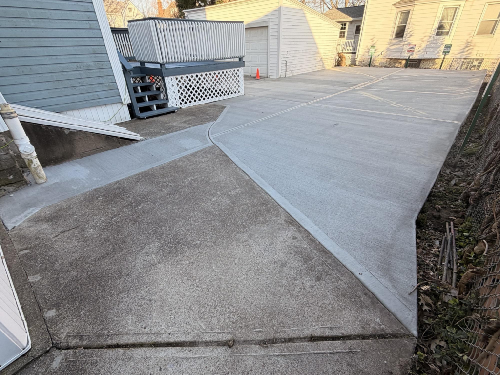 This photo shows a concrete surface
