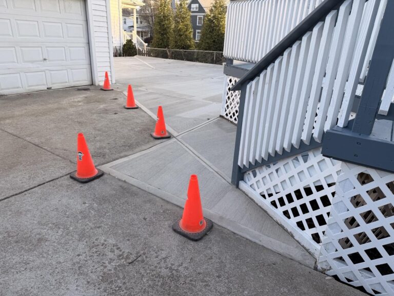 This photo shows a concrete surface