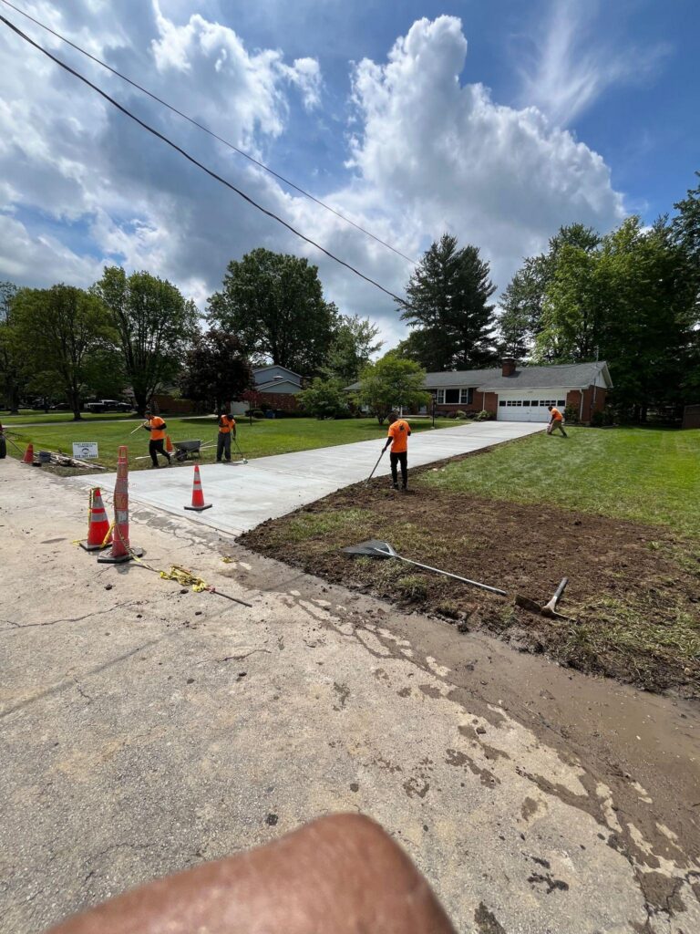 An image of workers constructing a driveway