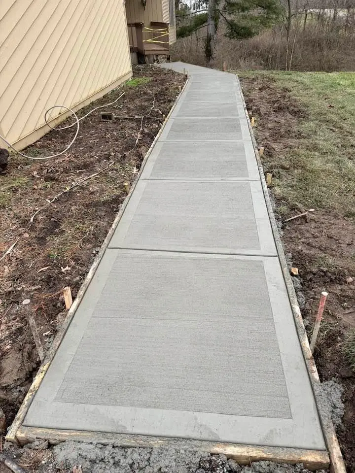 An image of a newly installed concrete walkway